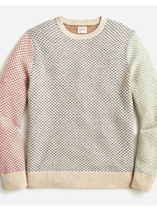 J. Crew Other - J. Crew Rugged Merino Wool Blend Sweater Men's Large Birds Eye Knit Crewneck